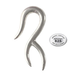Elargisseur forme tribal oreille argent massif 925 gros diamètre EC02ARG
