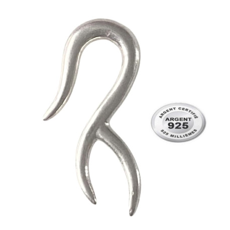 Elargisseur forme tribal oreille argent massif 925 gros diamètre EC02ARG