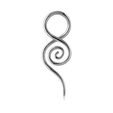 Elargisseur twister motif spirale 2 mm oreille acier 316L gros diamètre CLSC 33