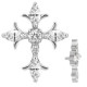 Motif croix gothique avec brillants blancs titane G23, pour barre 1,2 mm avec pas de vis interne 0,8 mm TINMJ081
