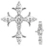 Motif croix gothique avec brillants blancs titane G23, pour barre 1,2 mm avec pas de vis interne 0,8 mm TINMJ081
