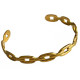 Bracelet jonc acier doré motif maillons JFS07