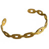 Bracelet jonc acier doré motif maillons JFS07