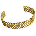 Bracelet jonc acier dor&eacute; motif mailles infini JFS10