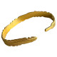 Bracelet jonc acier doré motif plume JFS1