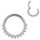 Anneau avec strass blanc face contour sertis pour septum / oreille titane ASTM F136 G 23 TBHJ 023