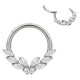 Anneau avec papillon strass blanc face contour sertis pour septum / oreille titane ASTM F136 G 23 TBHJ 022