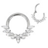 Anneau avec marquise strass blanc face contour sertis pour septum / oreille titane ASTM F136 G 23 TBHJ 037