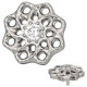 Embout motif fleur ethnique avec brillant blanc serti titane G23, pour barre 1,2 mm avec pas de vis interne 0,8 mm TINMJ068