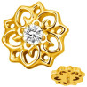 Embout fleur ethnique avec brillant blanc serti titane G23, pour barre 1,2 mm avec pas de vis interne 0,8 mm TGPINMJ065