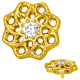 Embout fleur ethnique avec brillant blanc serti titane G23, pour barre 1,2 mm avec pas de vis interne 0,8 mm TGPINMJ068