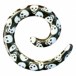 Elargisseur spirale cranes oreille acrylique noir gros diamètre USP-cranes