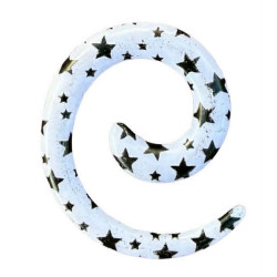 Elargisseur spirale diverses étoiles oreille acrylique blanc gros diamètre USP-etoiles-div-WH