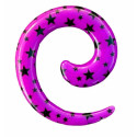 Elargisseur spirale diverses &eacute;toiles oreille acrylique fuchsia gros diam&egrave;tre USP-etoiles-div-FU