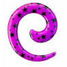 Elargisseur spirale diverses étoiles oreille acrylique fuchsia gros diamètre USP-etoiles-div-FU