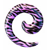 Elargisseur spirale diverses zébré oreille acrylique rose gros diamètre USP-zebre-PI