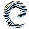 Elargisseur spirale diverses zébré oreille acrylique blanc gros diamètre USP-zebre-WH