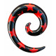 Elargisseur spirale étoiles rouge oreille acrylique noir gros diamètre USP-etoiles-RE