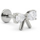 Bijou labret 1,2 mm motif noeud papillon 2 brillants Titane ASTM F-136 à visser interne 0,8 mm TINMLBJ080