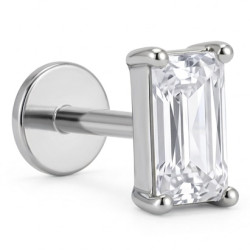 Bijou labret 1,2 mm motif rectangle brillant Titane ASTM F-136 à visser interne 0,8 mm TINMLBJ076
