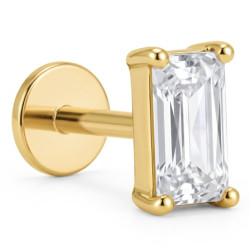 Bijou labret 1,2 mm motif rectangle brillant Titane doré ASTM F-136 à visser interne 0,8 mm TGPINMLBJ076
