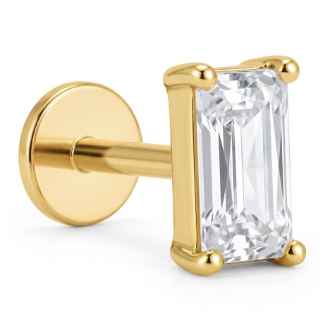 Bijou labret 1,2 mm motif rectangle brillant Titane doré ASTM F-136 à visser interne 0,8 mm TGPINMLBJ076