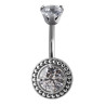 Bijou nombril avec 2 strass blanc de Swarovski BBZD 01