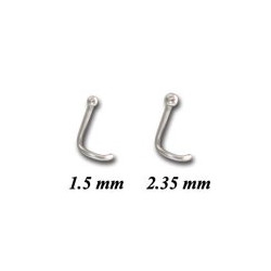 Bijou piercing nez boule tige tire-bouchon acier 316L CNO