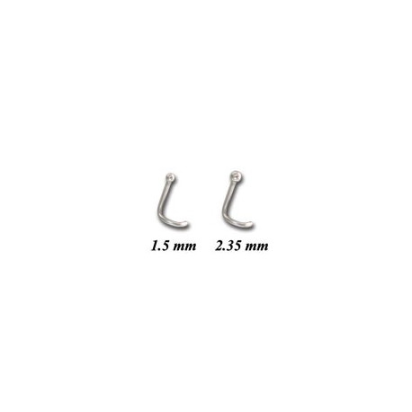 Bijou piercing nez boule tige tire-bouchon acier 316L CNO