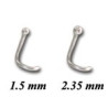 Bijou piercing nez boule tige tire-bouchon acier 316L CNO