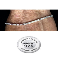Chaine cheville argent 925 maille motif spirale 2 mm CV 24