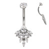 Bijou nombril avec marquise multi-strass blancs titane ASTM F136 G 23 TIBN001