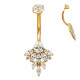 Bijou nombril avec marquise multi-strass blancs titane doré ASTM F136 G 23 TGPIBN001