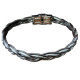 Bracelet tresse acier et cuir 8 mm ENH33