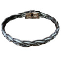 Bracelet tresse acier et cuir 8 mm ENH33