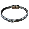 Bracelet tresse acier et cuir 8 mm ENH33