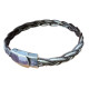Bracelet tresse acier et cuir 8 mm ENH33