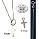 Chaine maillons gourmette diamantée 1 mm et pendentif mini croix argent 925 CCCAPM