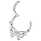 Anneau avec motif papillon strass blancs sertis pour septum / oreille titane ASTM F136 G 23 TBHJ 038