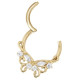 Anneau avec motif papillon strass blancs sertis pour septum / oreille titane doré ASTM F136 G 23 TGPBHJ 038