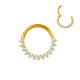 Anneau avec strass blanc face contour sertis pour septum / oreille titane doré ASTM F136 G 23 TGPBHJ 022