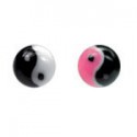 Boule acrylique symbole yin et yang, à visser 1,2 mm MUYYB