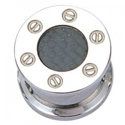 Plug décoratif pour oreille acier 316L et carbone gros diamètre BTN 01