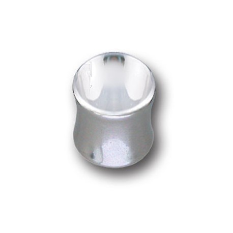 Plug incurvé avec brillant blanc pour oreille acier 316L gros diamètre FLMP