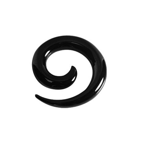 Elargisseur spirale oreille acier noir gros diamètre BKSCSP