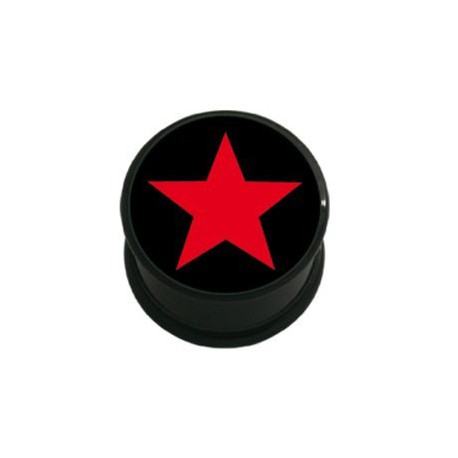 Plug avec motif étoile rouge acrylique gros diamètre PLPD