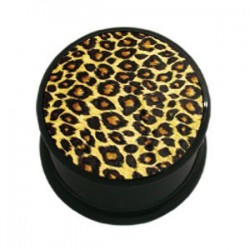 Plug avec motif léopard acrylique gros diamètre PLPJ