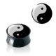 Plug avec motif ying yang acrylique gros diamètre PLFPL090
