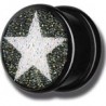 Plug acrylique avec motif étoile blanche avec crystal de swarovski gros diamètre PLPSC