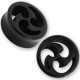 Plug triskèle pour oreille acrylique noir gros diamètre FPLPP 02